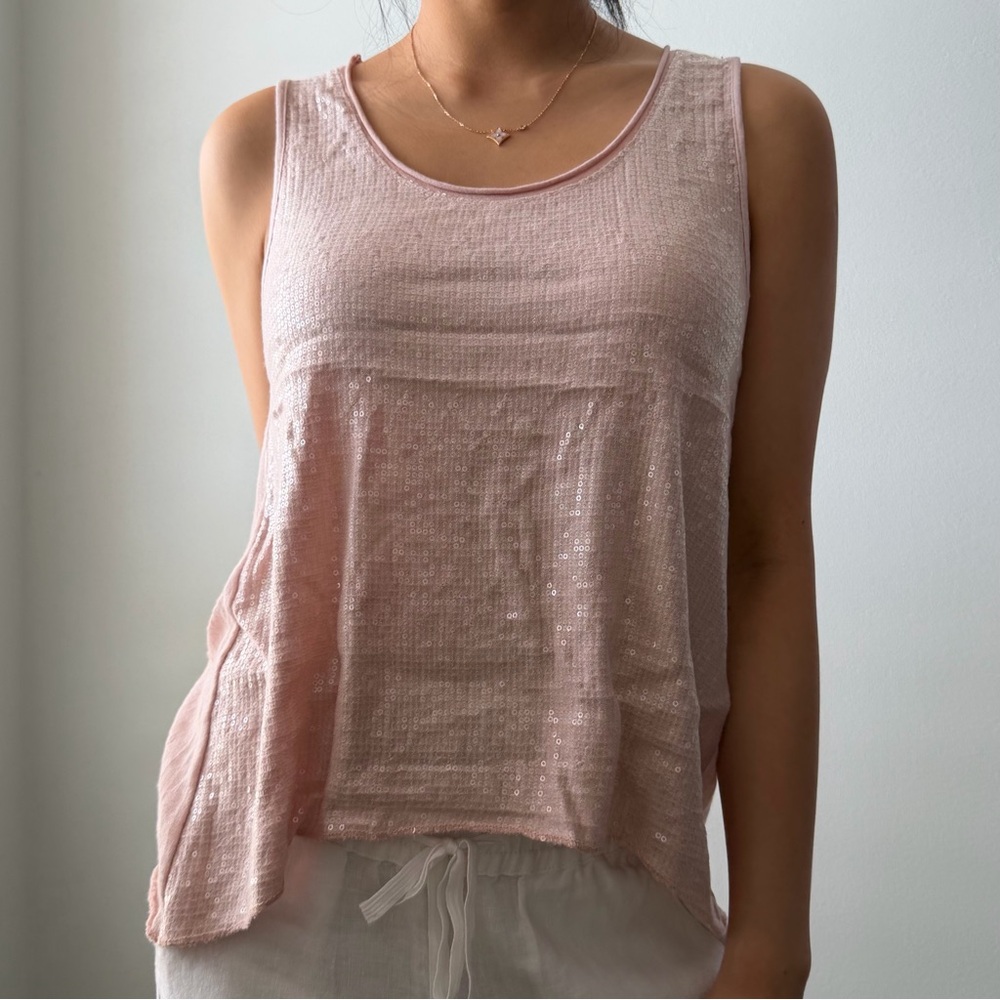 Made in Italy Pink Sequin Tank - Small